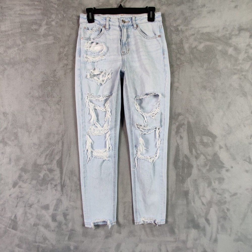 American Eagle Outfitters Light Blue High Rise Distressed Jeans